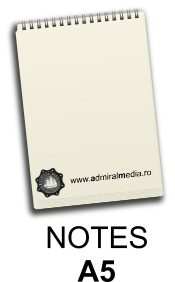 Notesuri, bloc notes personalizate A5, 50 file, spira