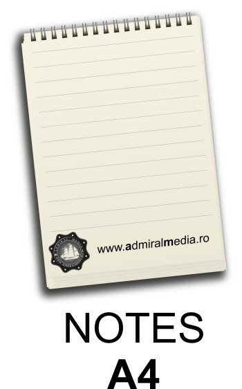 Notesuri, bloc notes personalizate A4, 50 file, spira