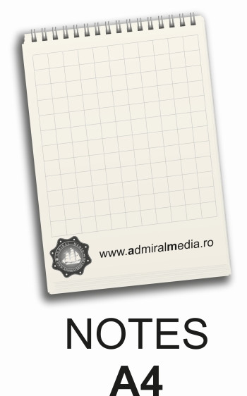 Notesuri, bloc notes personalizate A4, 50 file, spira