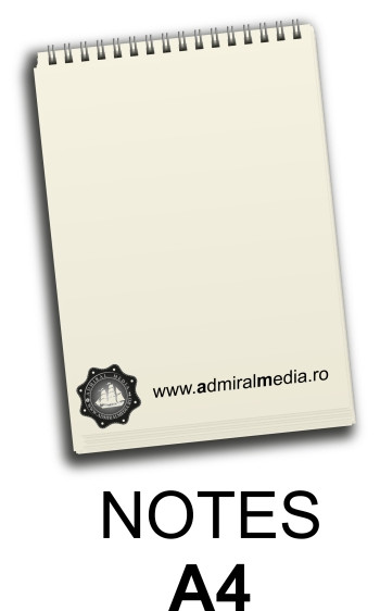 Notesuri, bloc notes personalizate A4, 50 file, spira