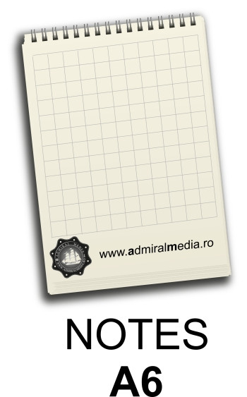 Notesuri, bloc notes personalizate A6, 50 file, spira