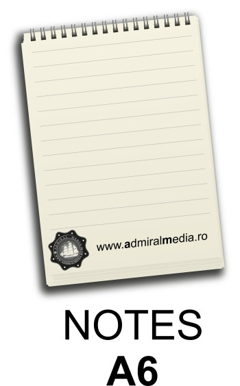 Notesuri, bloc notes personalizate A6, 50 file, spira
