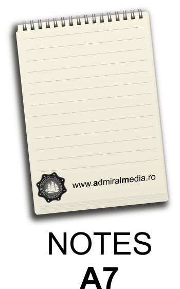 Notesuri, bloc notes personalizate A7, 50 file, spira