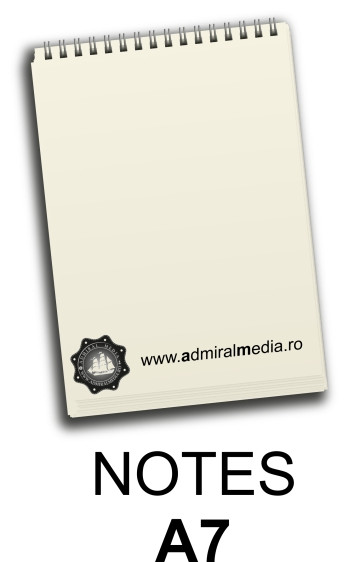 Notesuri, bloc notes personalizate A7, 50 file, spira