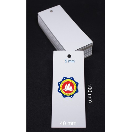 Set 50 etichete cartonate, colturi drepte, 4x10cm
