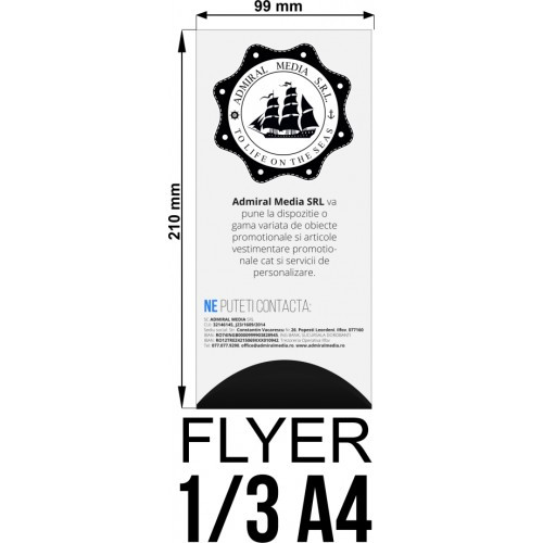 Set 50 flyere personalizate 1/3 A4(DL 99x210mm)