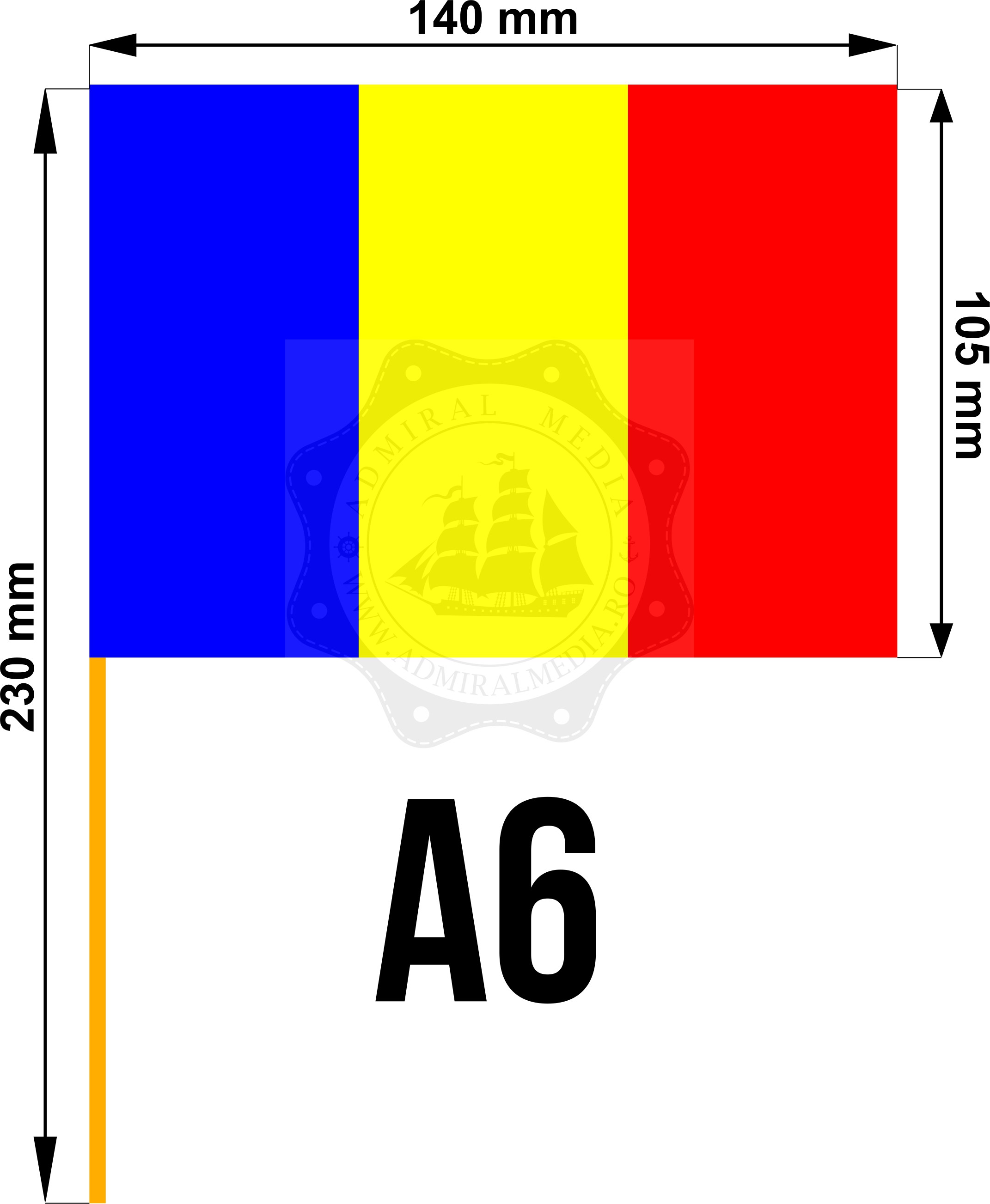 Stegulete Romania tricolore A6