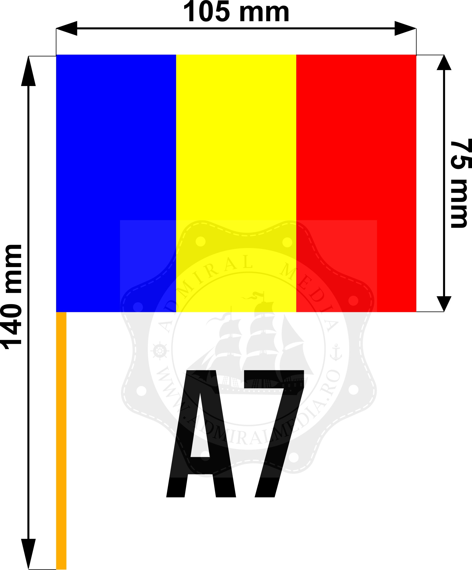 Stegulete Romania tricolore A7