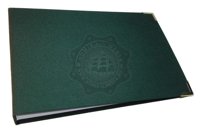 Caiet mecanic A5 Landscape, mecanism 2 inele, Verde, material textil