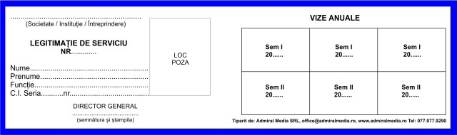 Legitimatii cartonate model general V3